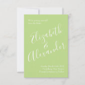 Invitation Mariage Rose jaune clair et vert pâle Date de sauv (Devant)