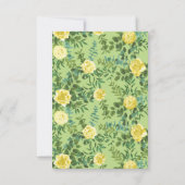 Invitation Mariage Rose jaune clair et vert pâle Date de sauv (Dos)