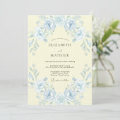 Invitation Mariage Rose Jaune Crème (Debout devant)