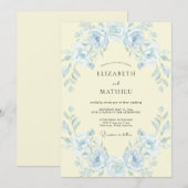 Invitation Mariage Rose Jaune Crème (Devant / Derrière)