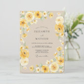 Invitation Mariage Rose Jaune de Miel (Debout devant)