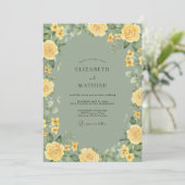 Invitation Mariage Rose Jaune de Mousse (Debout devant)