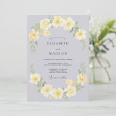 Invitation Mariage Rose Jaune Lilas Pâle (Debout devant)
