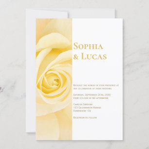 Invitation Mariage rose jaune moderne