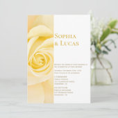 Invitation Mariage rose jaune moderne (Debout devant)