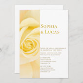 Invitation Mariage rose jaune moderne (Devant / Derrière)