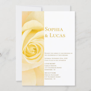 Invitation Mariage rose jaune moderne