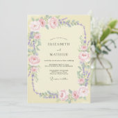Invitation Mariage Rose Lavande Beurre (Debout devant)