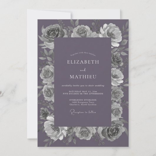 Invitation Mariage Rose Lavande Subtile (Devant)