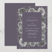 Invitation Mariage Rose Lavande Subtile (Devant / Derrière)