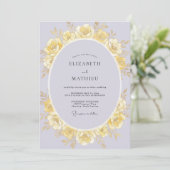 Invitation Mariage Rose Lilas Doré (Debout devant)