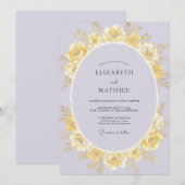 Invitation Mariage Rose Lilas Doré (Devant / Derrière)