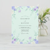 Invitation Mariage Rose Lilas Menthe (Debout devant)