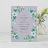 Invitation Mariage Rose Lilas Pâle Menthe (Debout devant)