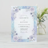 Invitation Mariage Rose Lilas Pervenche (Debout devant)