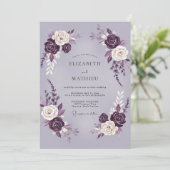 Invitation Mariage Rose Luxueuse Plum (Debout devant)
