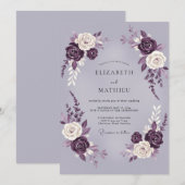 Invitation Mariage Rose Luxueuse Plum (Devant / Derrière)