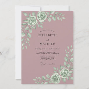 Invitation Mariage Rose Majestueuse Mauve