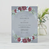 Invitation Mariage Rose Marron Ardoise (Debout devant)