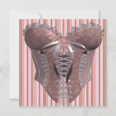 Invitation Mariage Rose Marron Corset Shower (Dos)