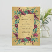 Invitation Mariage Rose Marron Moutarde (Debout devant)