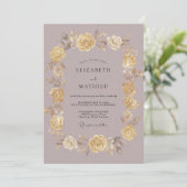 Invitation Mariage Rose Mauve Opulent (Debout devant)