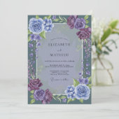 Invitation Mariage Rose Mauve Pervenche (Debout devant)