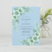 Invitation Mariage Rose Menthe Céleste (Debout devant)