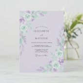 Invitation Mariage Rose Menthe Myosotis (Debout devant)