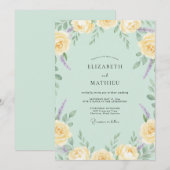 Invitation Mariage Rose Mentholée Beurre (Devant / Derrière)