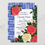 Invitation Mariage Rose mexicain de corail et de crème (Devant / Derrière)