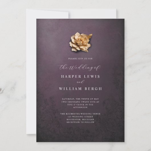 Invitation mariage rose minimaliste (Devant)