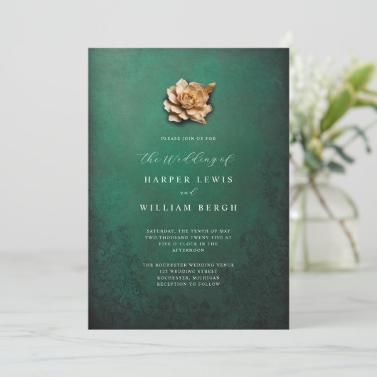Invitation mariage rose minimaliste (Debout devant)