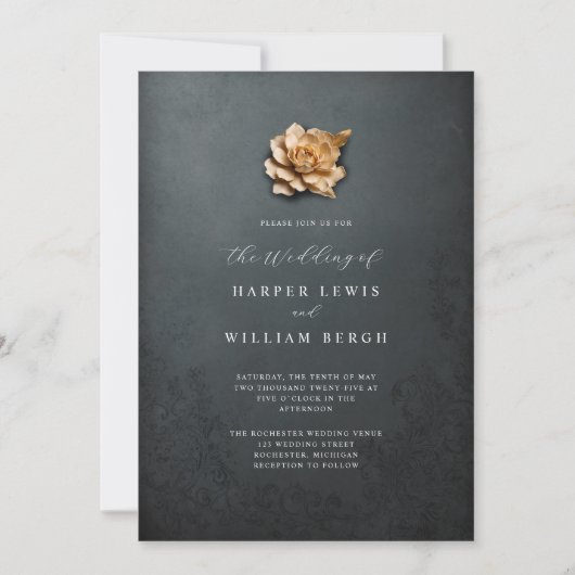 Invitation mariage rose minimaliste (Devant)