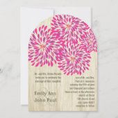 Invitation Mariage rose moderne Floral Chrysanthemum (Devant)