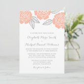 Invitation Mariage Rose moderne Peach et Grey (Debout devant)