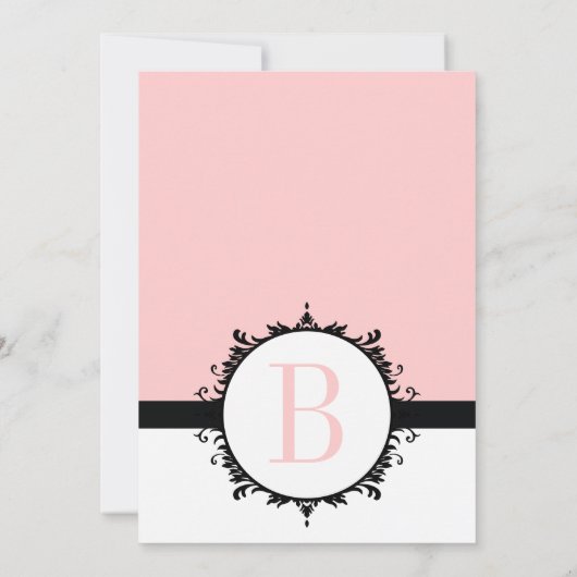 Invitation Mariage rose Monogramme Inviter ou toute couleur (Dos)