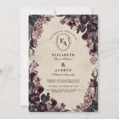 Invitation Mariage Rose Moody Plum (Devant)