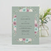 Invitation Mariage Rose Mousse de Mer (Debout devant)