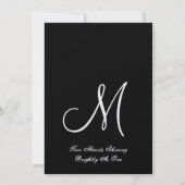 Invitation Mariage Rose noir et blanc d'argent (Dos)
