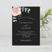 Invitation Mariage rose noir or verdure de luxe (Debout devant)