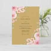 Invitation Mariage Rose Ochre Pink (Debout devant)