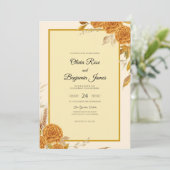 Invitation Mariage Rose Ocre Miel (Debout devant)