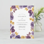 Invitation Mariage Rose Ocre Prune (Debout devant)