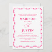 Invitation Mariage rose ondulé (Devant)