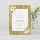 Invitation Mariage rose or (Debout devant)
