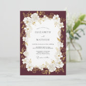 Invitation Mariage Rose Or Doré (Debout devant)