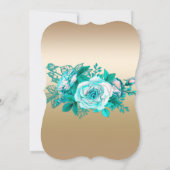 Invitation Mariage Rose or et turquoise (Dos)