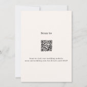 Invitation mariage rose or fleuri code QR RSVP (Dos)