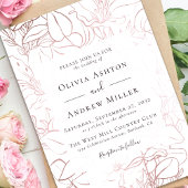 Invitation Mariage rose or Floral